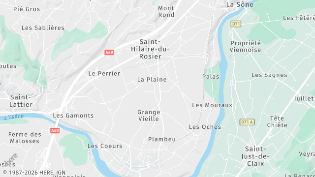 Carte de la zone d'intervention à Saint-Hilaire-du-Rosier