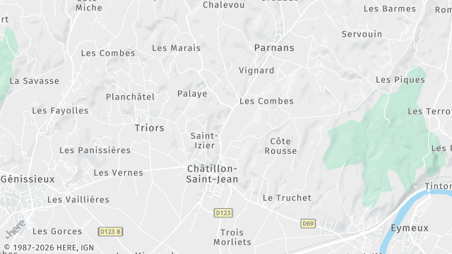 Carte de la zone d'intervention à Châtillon-Saint-Jean