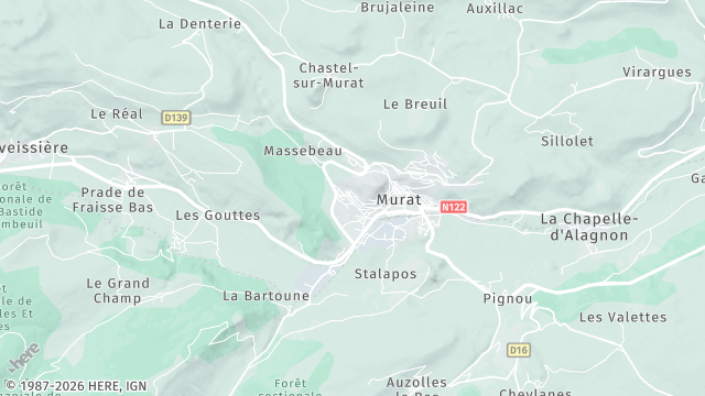 Carte de la zone d'intervention à Murat