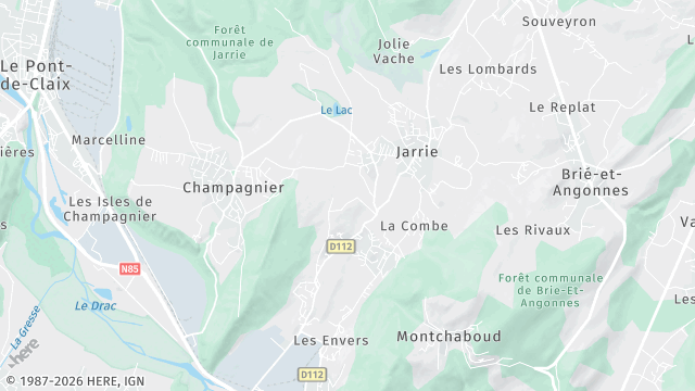 Carte de la zone d'intervention à Jarrie