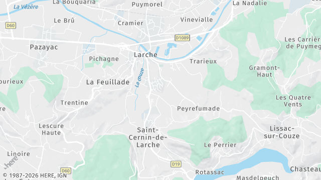 Carte de la zone d'intervention à Larche