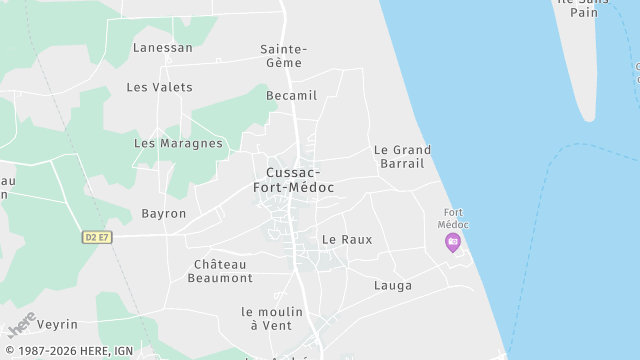 Carte de la zone d'intervention à Cussac-Fort-Médoc