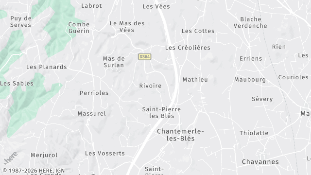 Carte de la zone d'intervention à Chantemerle-les-Blés