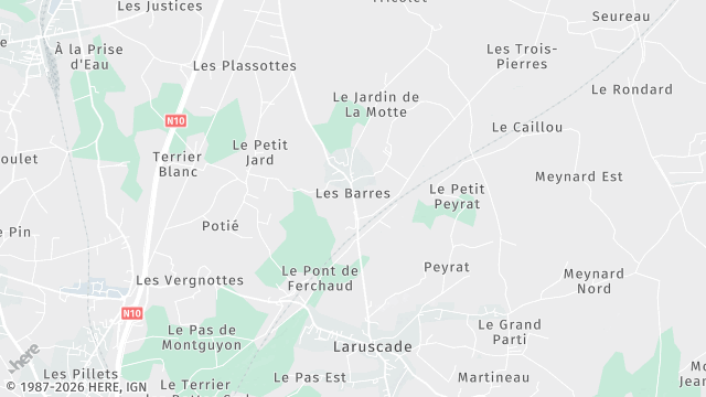 Carte de la zone d'intervention à Laruscade
