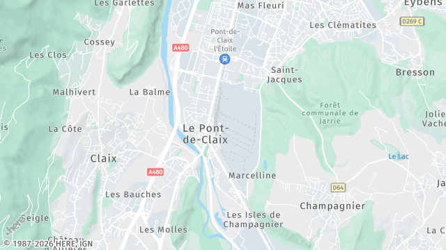 Carte de la zone d'intervention à Le Pont-de-Claix