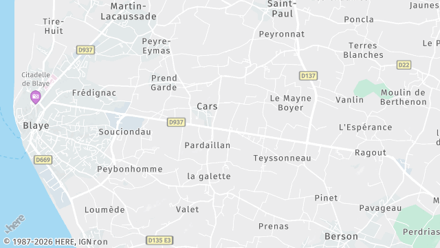 Carte de la zone d'intervention à Cars