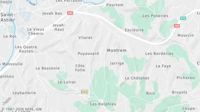 Carte de la zone d'intervention à Montrem