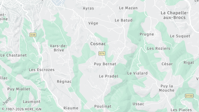 Carte de la zone d'intervention à Cosnac