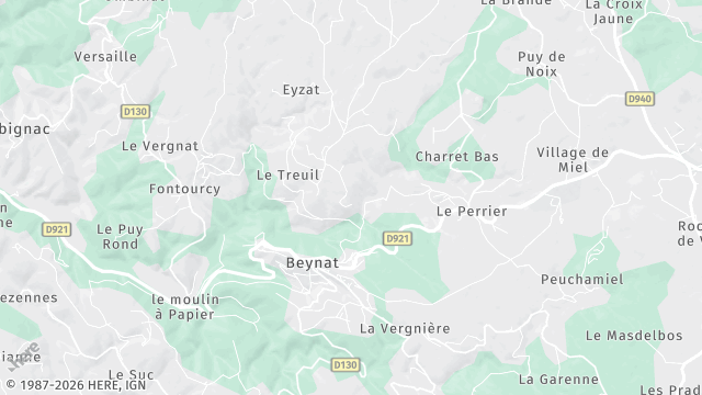 Carte de la zone d'intervention à Beynat