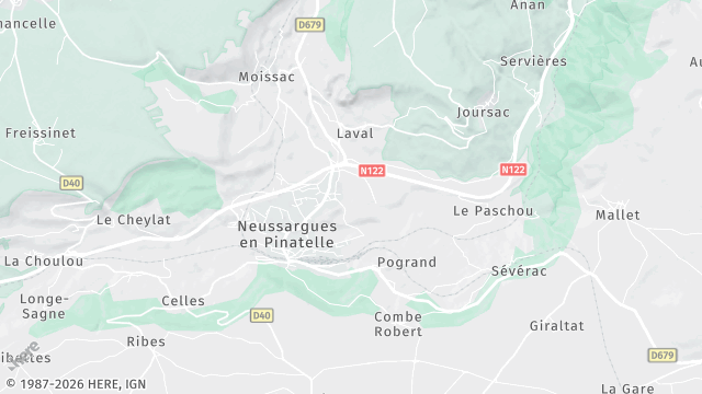 Carte de la zone d'intervention à Neussargues en Pinatelle