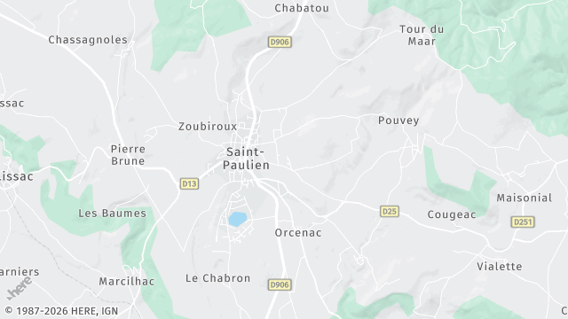 Carte de la zone d'intervention à Saint-Paulien