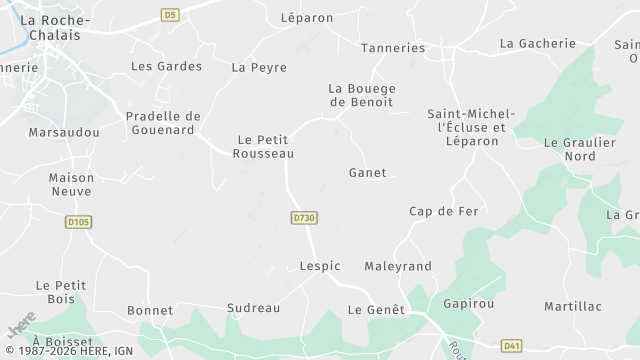 Carte de la zone d'intervention à La Roche-Chalais