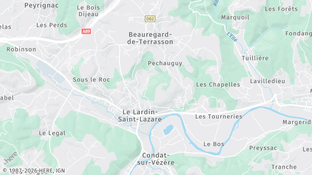 Carte de la zone d'intervention à Le Lardin-Saint-Lazare
