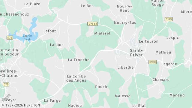 Carte de la zone d'intervention à Saint-Privat