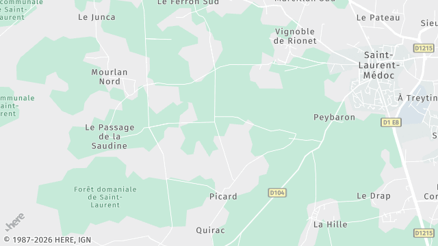 Carte de la zone d'intervention à Saint-Laurent-Médoc