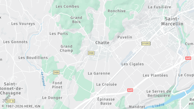 Carte de la zone d'intervention à Chatte