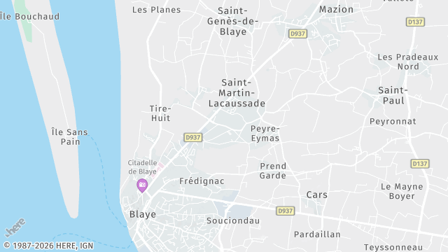 Carte de la zone d'intervention à Saint-Martin-Lacaussade