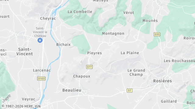 Carte de la zone d'intervention à Beaulieu