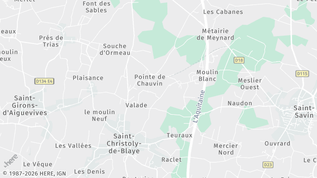 Carte de la zone d'intervention à Saint-Christoly-de-Blaye