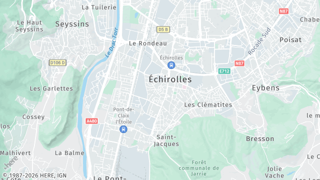 Carte de la zone d'intervention à Échirolles