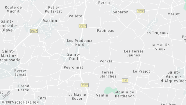 Carte de la zone d'intervention à Saint-Paul