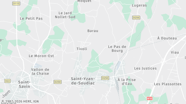 Carte de la zone d'intervention à Saint-Yzan-de-Soudiac