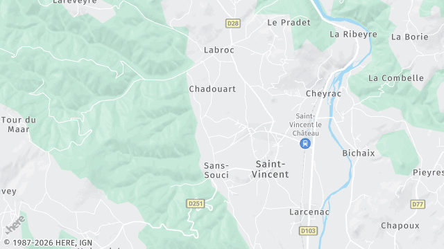 Carte de la zone d'intervention à Saint-Vincent