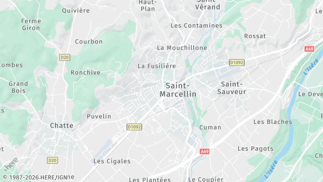 Carte de la zone d'intervention à Saint-Marcellin
