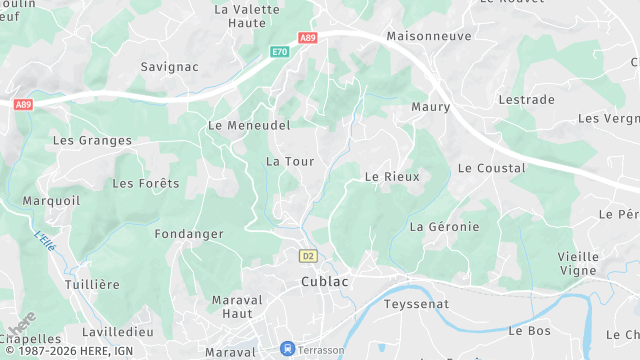 Carte de la zone d'intervention à Cublac