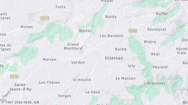 Carte de la zone d'intervention à Eclassan
