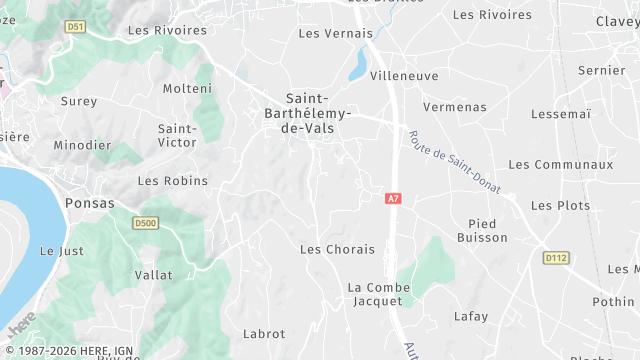 Carte de la zone d'intervention à Saint-Barthélemy-de-Vals