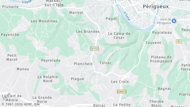 Carte de la zone d'intervention à Coulounieix-Chamiers