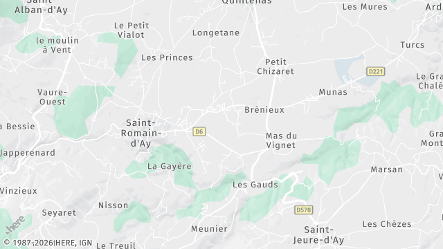 Carte de la zone d'intervention à Saint-Romain-d'Ay