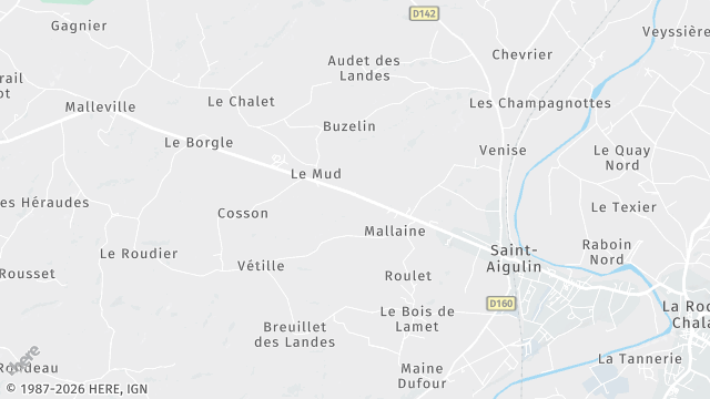 Carte de la zone d'intervention à Saint-Aigulin