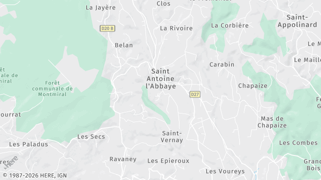 Carte de la zone d'intervention à Saint Antoine l'Abbaye