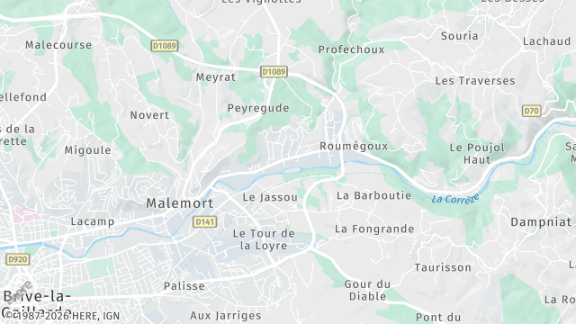 Carte de la zone d'intervention à Malemort