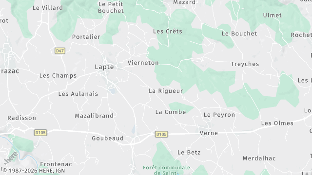 Carte de la zone d'intervention à Lapte