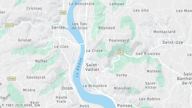 Carte de la zone d'intervention à Saint-Vallier