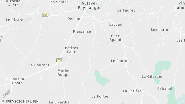 Carte de la zone d'intervention à Saint Aulaye-Puymangou