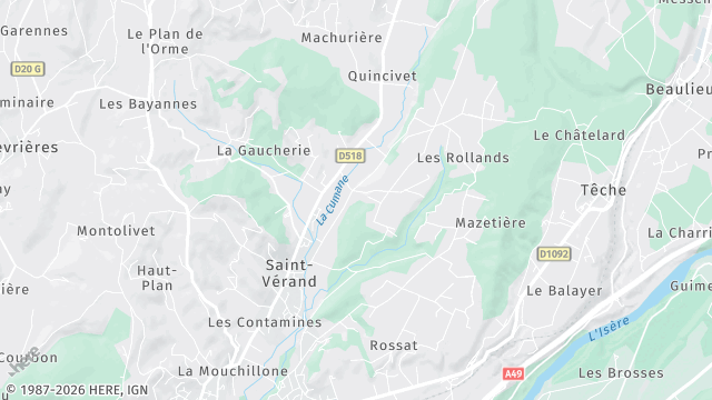 Carte de la zone d'intervention à Saint-Vérand