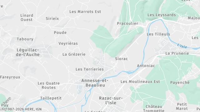 Carte de la zone d'intervention à Annesse-et-Beaulieu