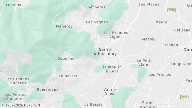 Carte de la zone d'intervention à Saint-Alban-d'Ay