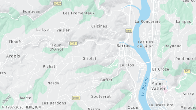 Carte de la zone d'intervention à Sarras