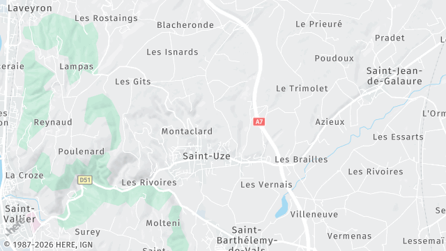Carte de la zone d'intervention à Saint-Uze