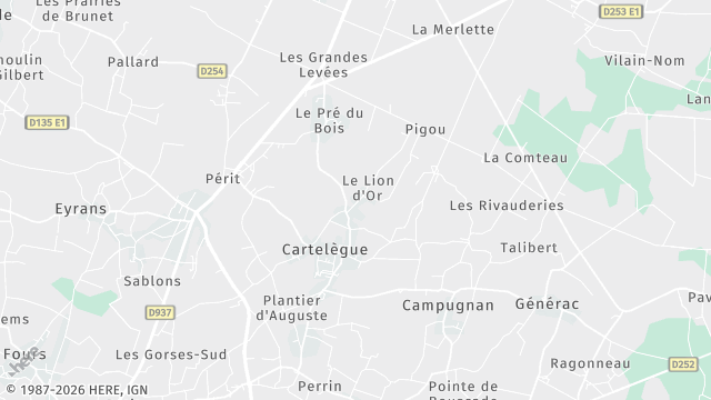 Carte de la zone d'intervention à Cartelègue