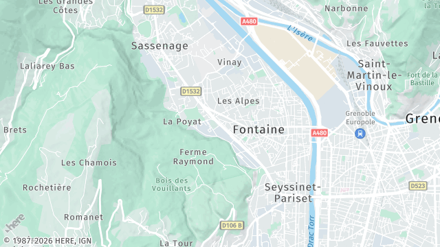 Carte de la zone d'intervention à Fontaine