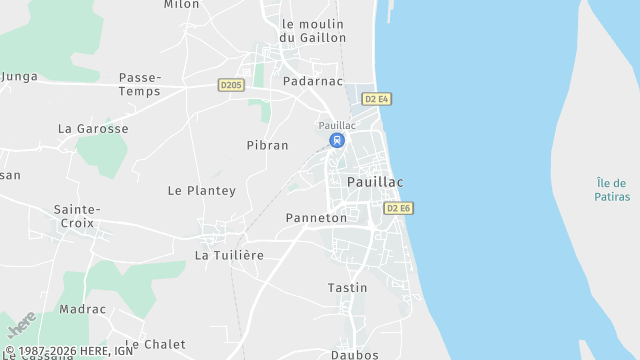 Carte de la zone d'intervention à Pauillac