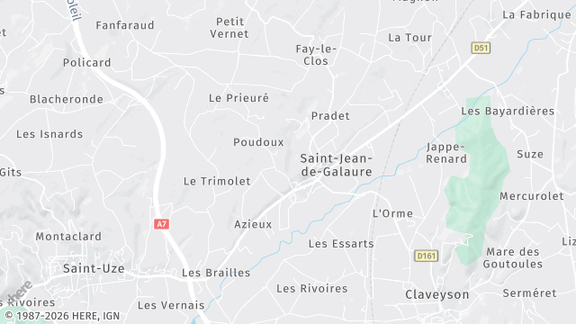 Carte de la zone d'intervention à Saint-Jean-de-Galaure