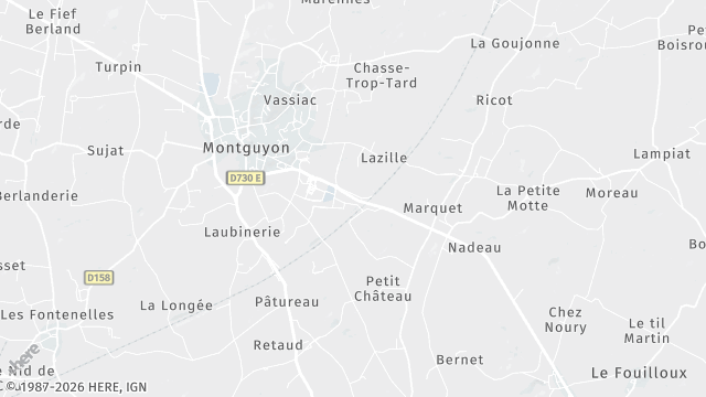 Carte de la zone d'intervention à Montguyon