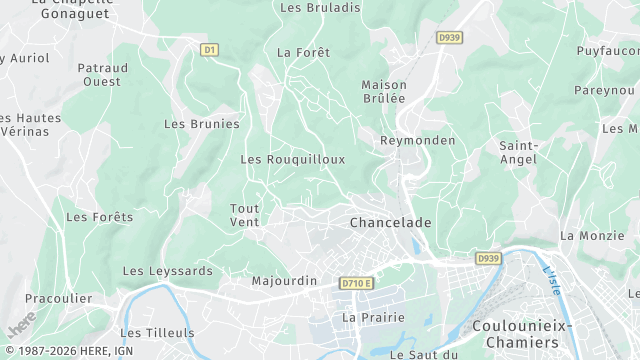 Carte de la zone d'intervention à Chancelade